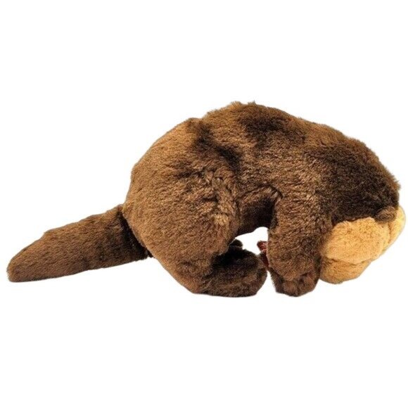 Unipak Realistic Otter Plush Brown 15" Sparkly Orange Sea Star 2014 Hang Tag - Picture 5 of 11